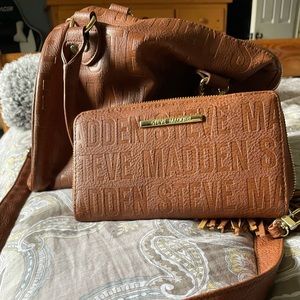 Brown Steve Madden purse with matching wallet